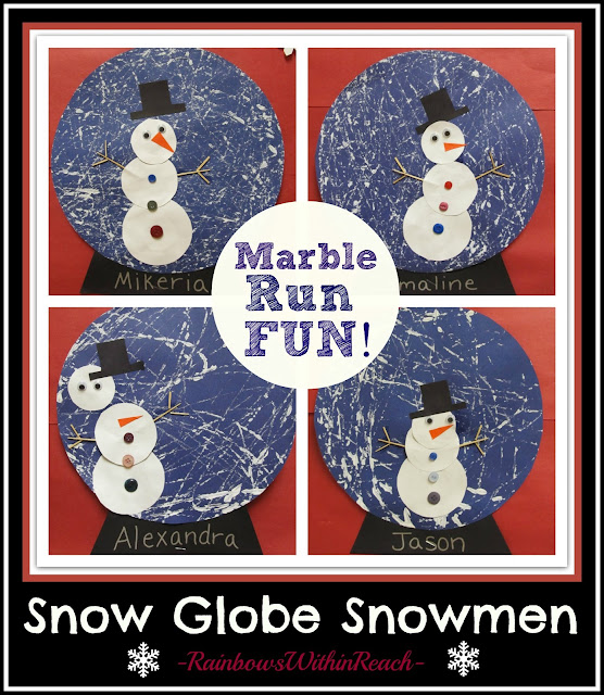 photo of: Snow Globe Snowmen Winter Art Project via RainbowsWithinReach