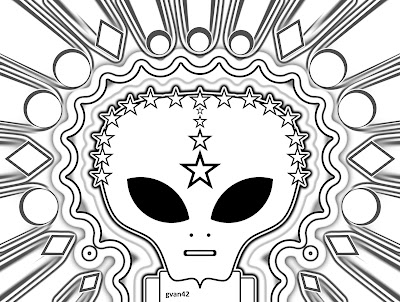 Grey Alien -  Free Coloring Book Art by gvan42