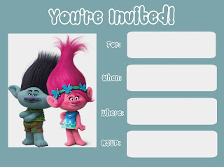 trolls movie free printable invitations