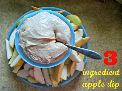 Easy Apple Dip!  Only 3 ingredients: cream cheese, brown sugar, and vanilla!