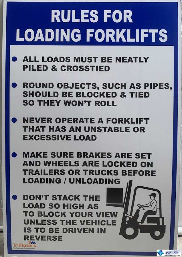 Galvanized Sheet Forklift Signage