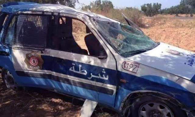 القيروان : وفاة عون أمن وإصابة 6 آخرين في إنقلاب سيارة أمنية