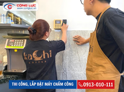 lắp máy chấm công cho quán cafe Kachi 118 Tây Trung Hành Quận Hải An