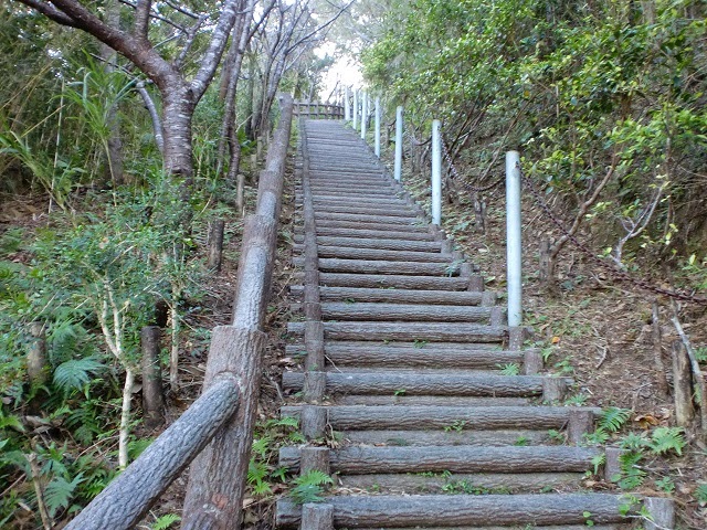 石川高原展望台の階段の写真