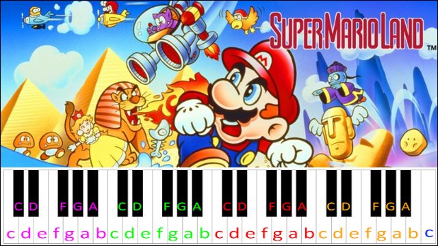 Birabuto Kingdom (Super Mario Land) Piano / Keyboard Easy Letter Notes for Beginners