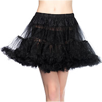  Women's Tulle Petticoat Layered Black (One-Size) - Black - One-Size