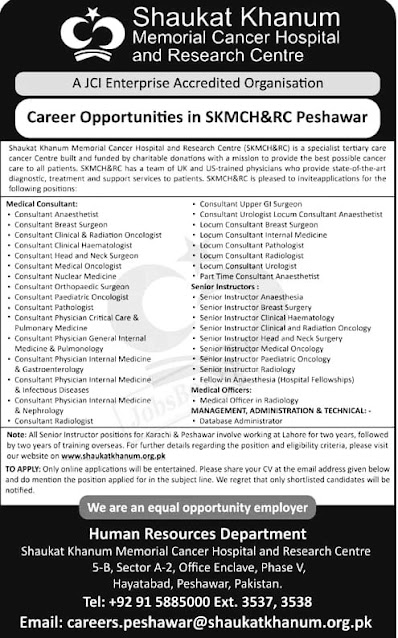 2024 Jobs at Shaukat Khanum Memorial Cancer Hospital