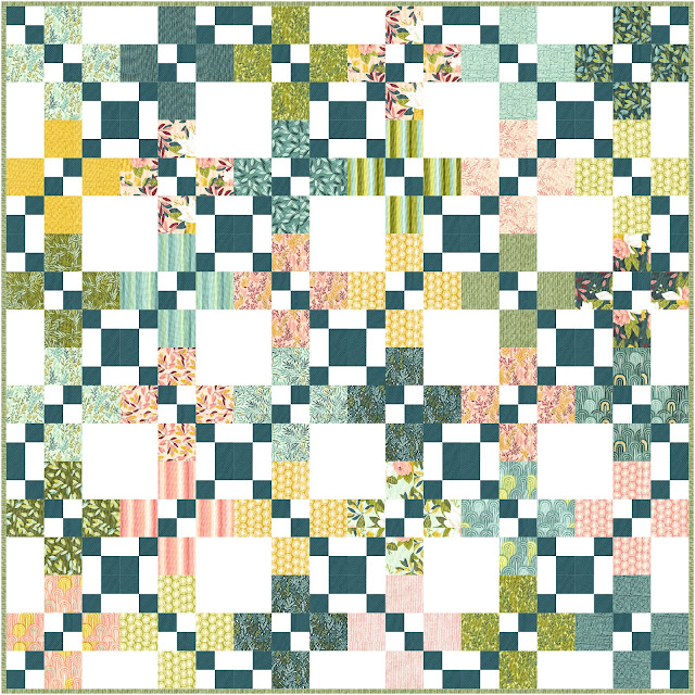 Besotted quilt pattern in Willow fabric by 1 Canoe 2 for Moda Fabrics