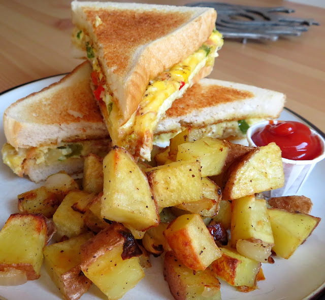 Baked Western Sandwich with Oven Hash Browns