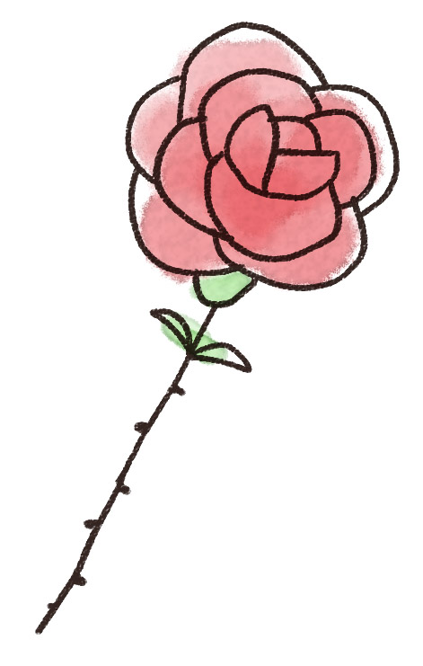 バラ一輪のイラスト ゆるかわいい無料イラスト素材集 バラ一輪のイラスト ゆるかわいい無料イラスト素材集