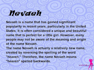 meaning of the name "Nevaeh"