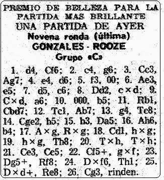 Partida de ajedrez González Mestres vs. Roose en Mundo Deportivo, 1 de septiembre de 1965