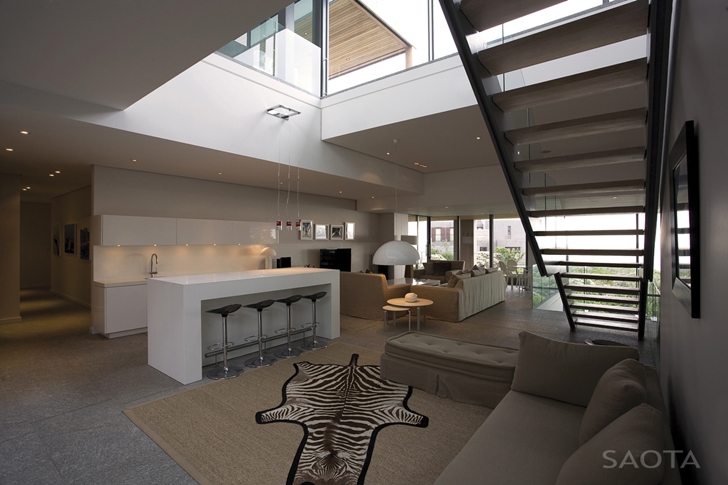 Small modern kitchen in Beautiful Plett 6541+2 Home by SAOTA