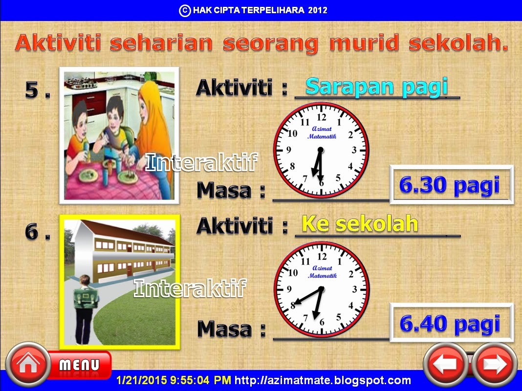 AZIMAT SEKOLAH RENDAH: MATEMATIK TAHUN 3 : MASA DAN WAKTU