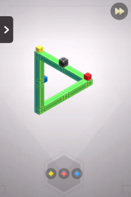 Iphone Webアプリ だまし絵構造を見ぬいてキューブを回収するパズルゲーム Impossible Colors Webstjam