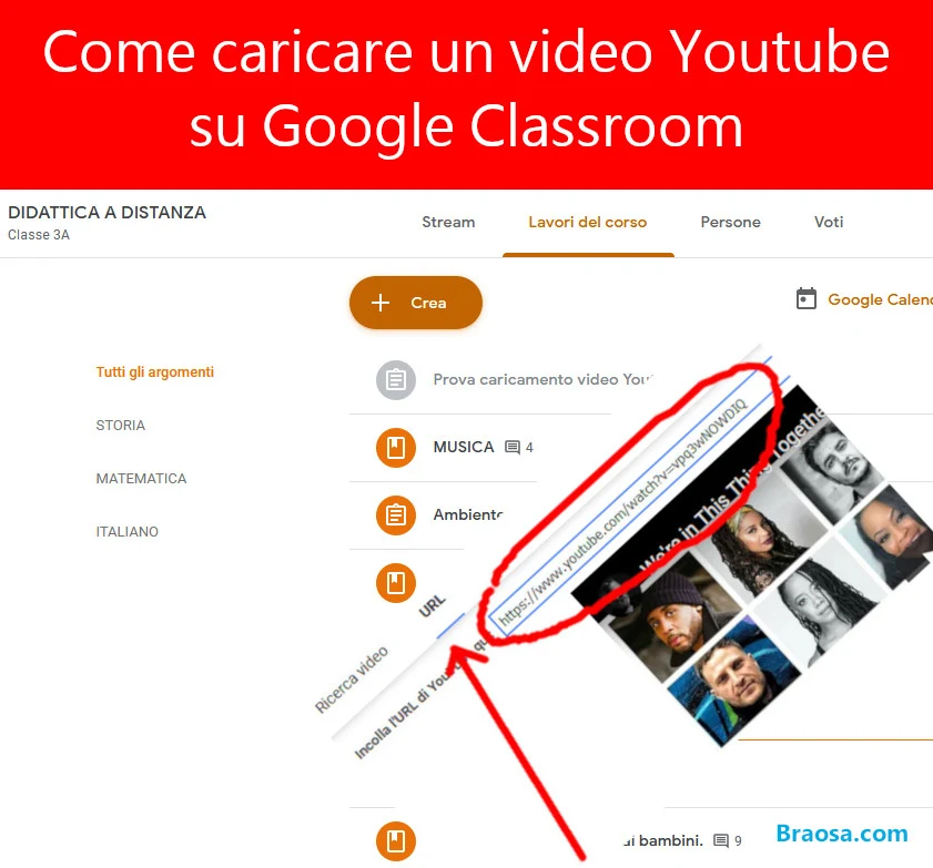 Come caricare un video Youtube su Classroom