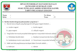 Soal PAS / UAS Kelas 6 Tema 5 Kurikulum 2013 Revisi 2018