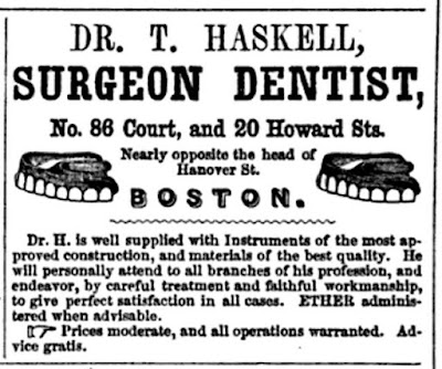 1851- Dr T Haskell, Surgeon Dentist