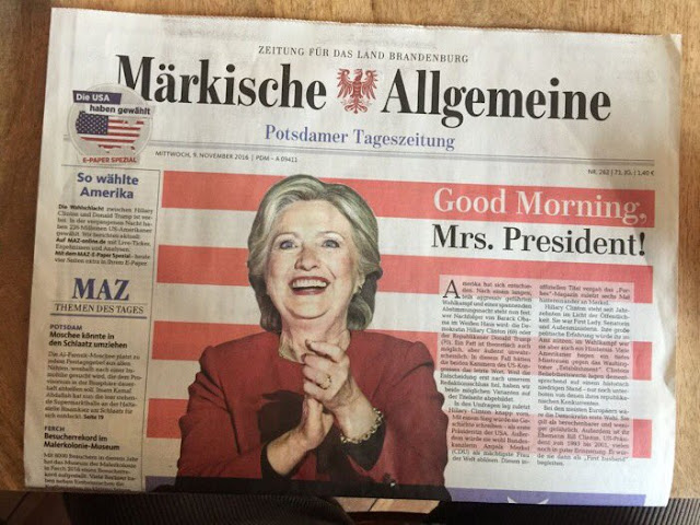 Немецкая газета поздравила Клинтон и избранием президентом США