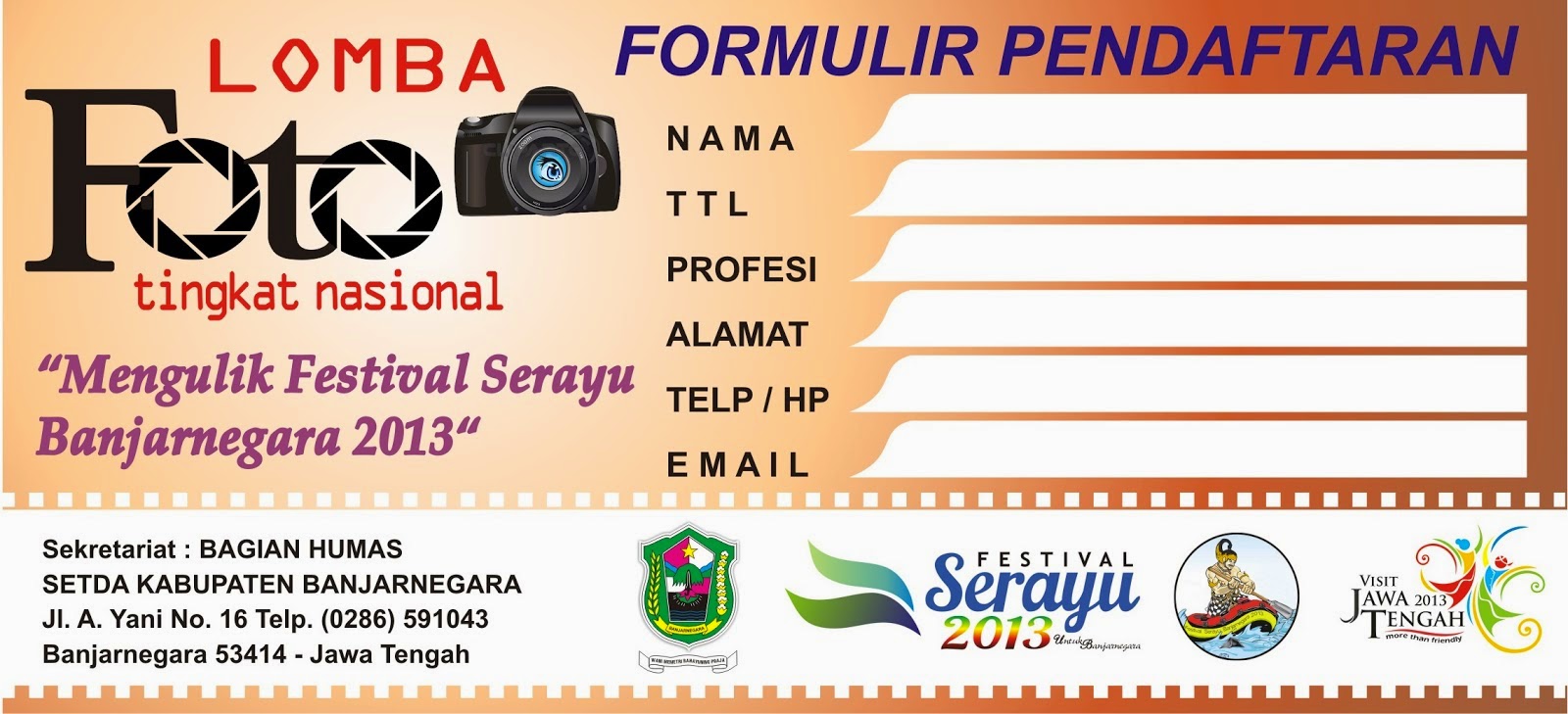 Contoh Formulir Pendaftaran Lomba / Siswa baru