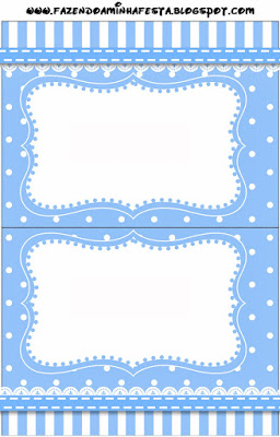 Light Blue with Stripes and Polka Dots: Free Printable Candy Bar Labels.