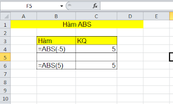 Cách sử dụng hàm ABS, hàm tính giá trị tuyệt đối trong excel