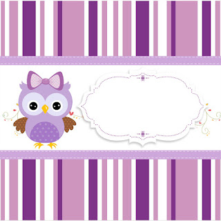 Purple Owl, Free Printable Candy Bar Labels.