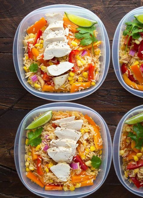 (Make Ahead) Chicken Fajita Lunch Bowls