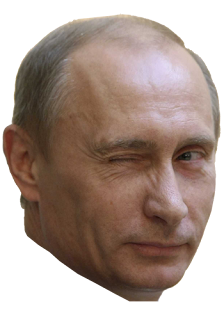 PUTIN WINKING FACE CUTOUT STICKER