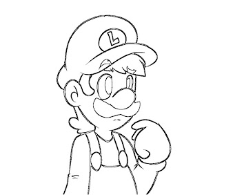 #13 Luigi Coloring Page