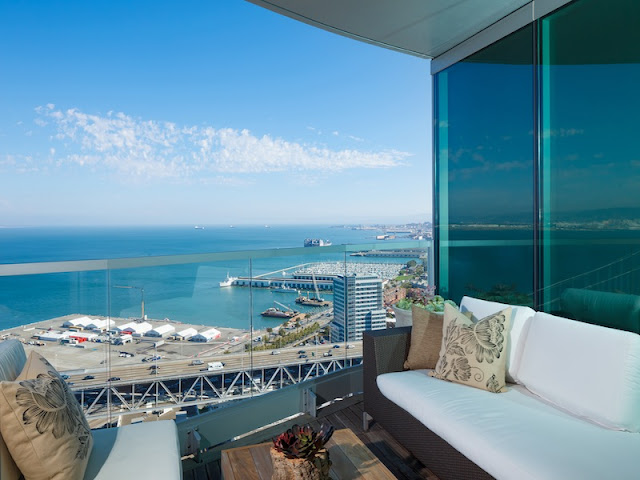 Picture of terrace furniture on the balcony with the bay view