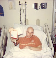 Benjamin Rubenstein holding umbilical cord transplant stem cells