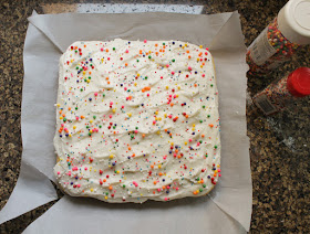 Food Lust People Love: When you are craving sugar cookies but can’t be bothered with rolling out dough and using cookie cutters, make frosted sugar cookie bars instead! They are super simple and are as pretty as they are tasty.