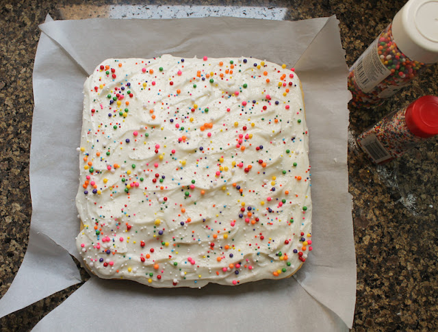 Food Lust People Love: When you are craving sugar cookies but can’t be bothered with rolling out dough and using cookie cutters, make frosted sugar cookie bars instead! They are super simple and are as pretty as they are tasty.