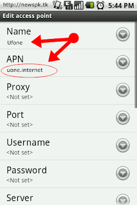 Ufone MMS settings for Andriod™ SmartPhone