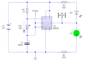 Rangkaian Astable IC 555 | Rangkaian Clock