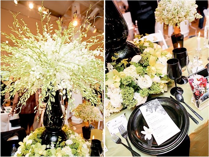 Modern florals and chic centerpieces from Fleurs are the perfect pairing to