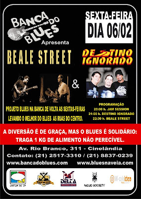 Cartaz de eventos na Banca de Blues