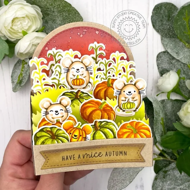 Sunny Studio Stamps: Crisp Autumn Harvest Mice Autumn Themed Card by Julia Englich