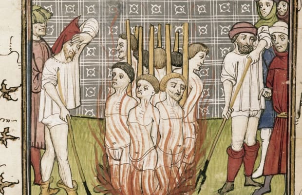 Templars burned at the stake
