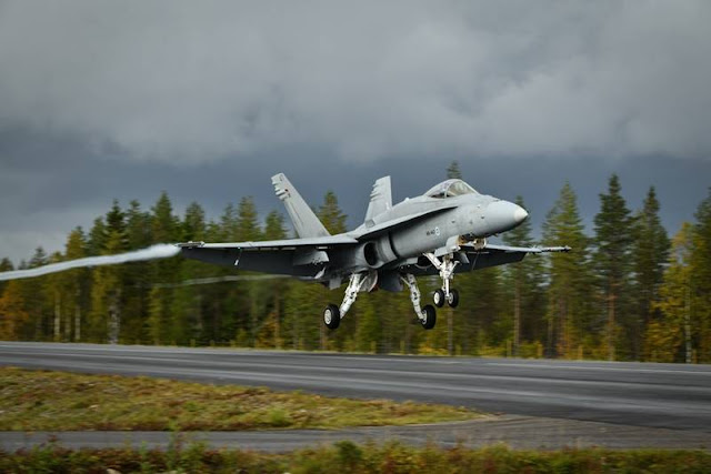 Finnish Hornet exercise public road