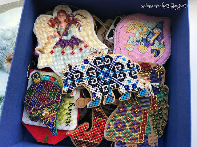 вышивка елочная игрушка бисером на деревянной основе