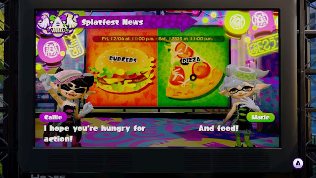 Splatoon Splatfest Burgers Pizza