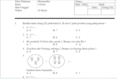 Kumpulan Soal UTS Sekolah Dasar (SD) Semester 1 dan 2 Lengkap 