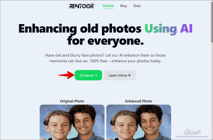 Rentoor讓老舊照片的人臉變清晰