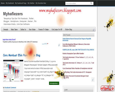 Cara Membuat Efek Lebah Di Blog  Myhafiezers