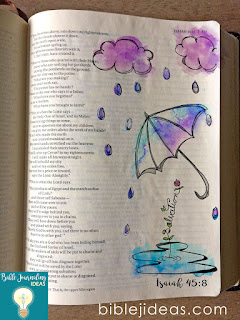 Bible journaling printable for Isaiah with umbrella