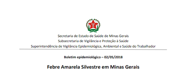 Situação epidemiológica da Febre Amarela em Minas Gerais - maio de 2018