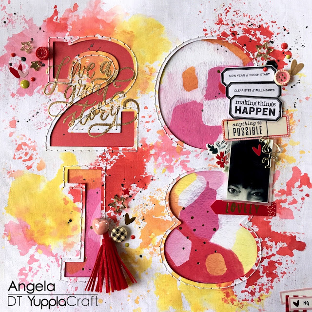 2018 Scrapbook Layout by Angela Tombari for Yuppla Craft DT