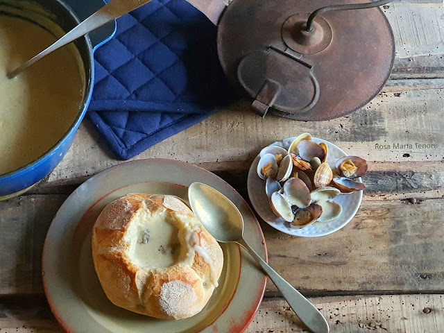 New England Clam Chowder - Zuppa di Vongole del New England